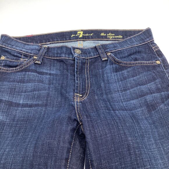 7 For All‎ Mankind Womens The Slim Cigarette Jeans Blue Size 28 - Picture 6 of 9